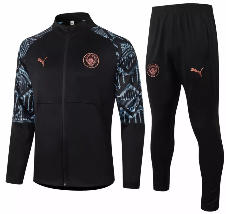 Kit treinamento  oficial Puma Manchester City 2020 2021 Preto
